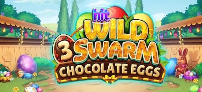 Giao diện trò chơi Wild Swarm 3 Chocolate Eggs với chủ đề lễ hội rực rỡ